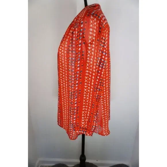 Old Navy Women’s Sheer Red Polka Dot Blouse - Size L - Picture 5 of 15